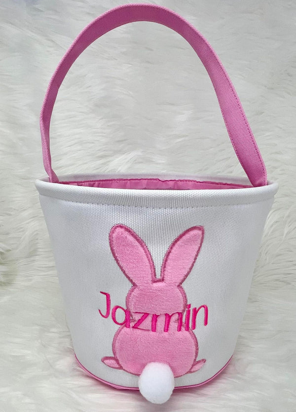 Personalized Basket (Pink) Embroidered