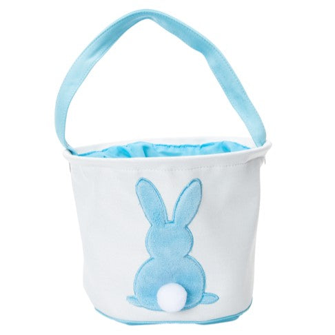 Personalized Bunny Basket (Blue) Embroidered