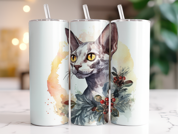 Devon Rex Cat 2 Christmas | Tumbler