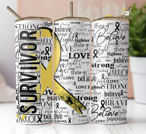 Cancer Survivor Ribbon Yellow | Tumbler
