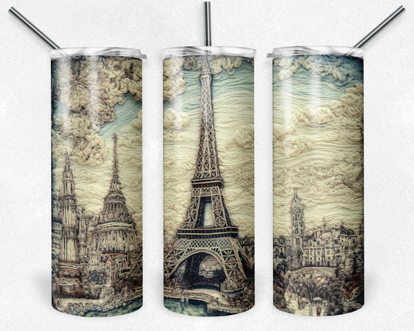 Embroidered Eiffel Tower  | Tumbler