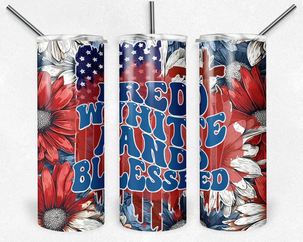Patriotic Red White and Blessed | Tumbler