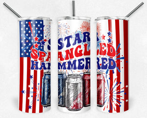 Patriotic Star Spangled Hammered | Tumbler
