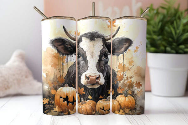 Halloween Pumpkin Dairy Cow 3 | Tumbler