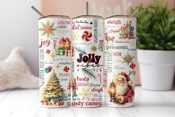 Christmas Retro Holiday Jolly Vibes | Tumbler