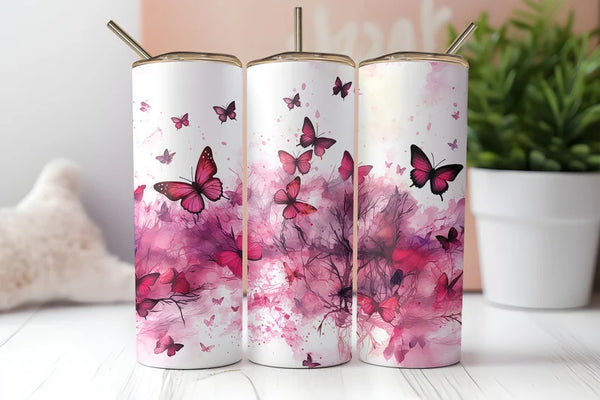 Pink Butterfly | Tumbler
