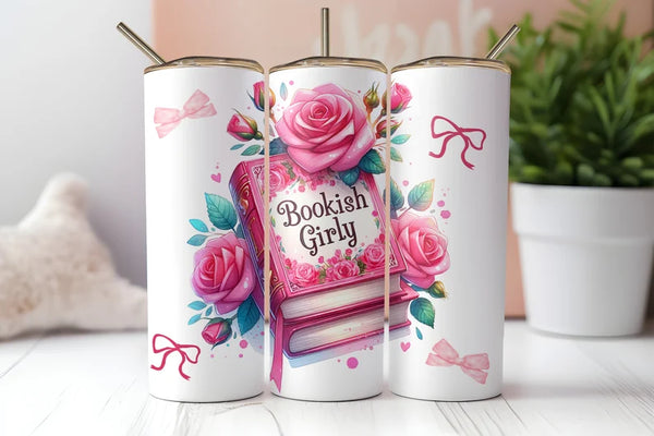 Bookish Girly Pink Bows | Tumbler