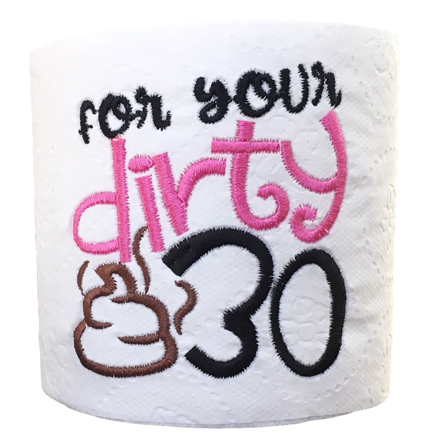30 Years Old (Pink) | Funny Gag Gifts | Birthday | Embroidered Toilet Paper