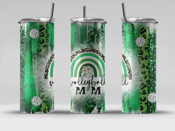 Volleyball Mom Green Leopard | Tumbler