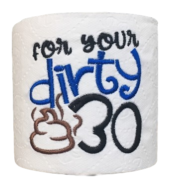 30 Years Old (Blue) | Funny Gag Gifts | Birthday | Embroidered Toilet Paper