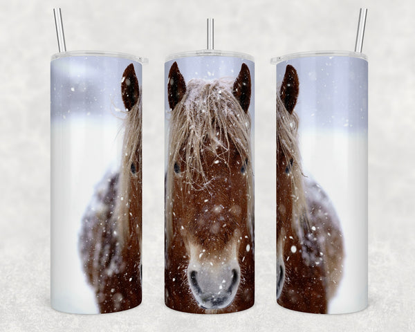 Snowy Farm Horse | Tumbler