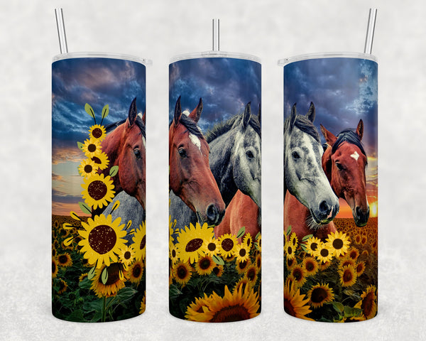 Horses Sunflowers | Tumbler