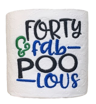 40 Years Old (Blue) | Funny Gag Gifts | Birthday | Embroidered Toilet Paper