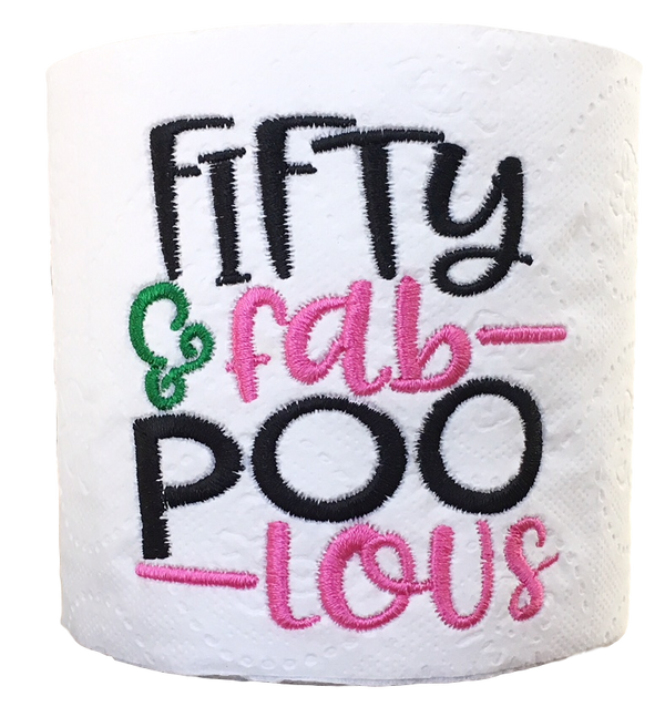 50 Years Old (Pink) | Funny Gag Gifts | Birthday | Embroidered Toilet Paper
