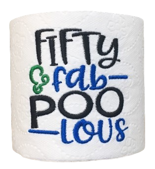 50 Years Old (Blue) | Funny Gag Gifts | Birthday | Embroidered Toilet Paper