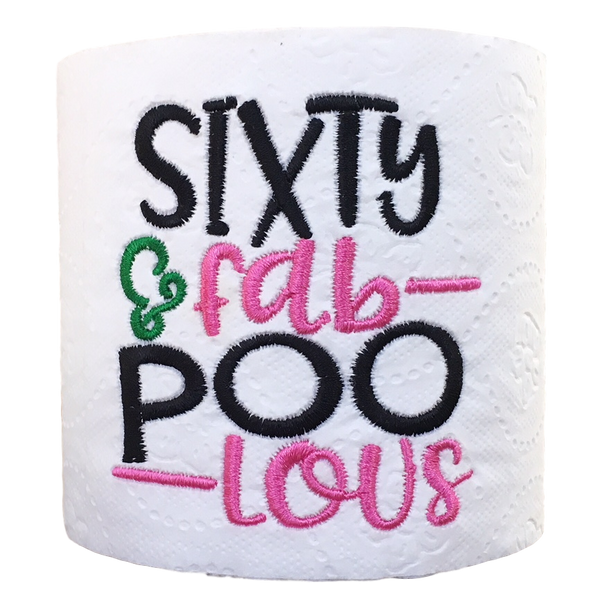 60 Years Old (Pink) | Funny Gag Gifts | Birthday | Embroidered Toilet Paper