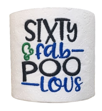 60 Years Old (Blue) | Funny Gag Gifts | Birthday | Embroidered Toilet Paper