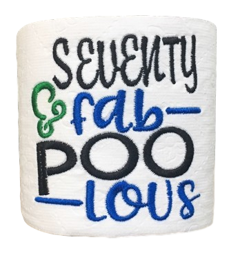 70 Years Old (Blue)  | Funny Gag Gifts | Birthday | Embroidered Toilet Paper