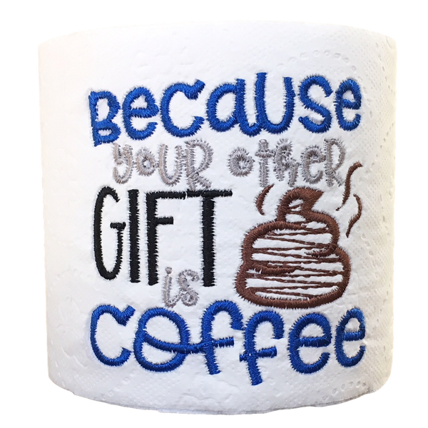 Coffee | Funny Gag Gifts | Embroidered Toilet Paper