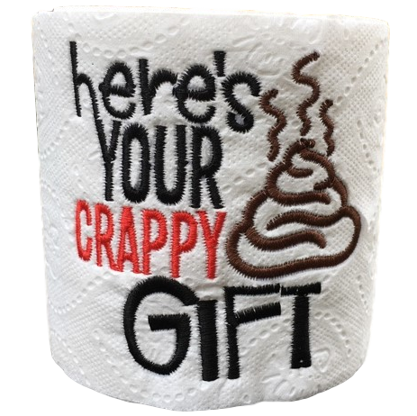 Here's Your Gift | Funny Gag Gifts | Christmas | Embroidered Toilet Paper