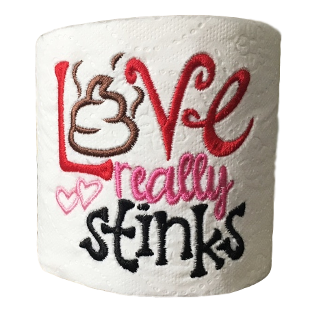 Love Really Stinks | Funny Gag Gifts | Valentine's Day | Embroidered Toilet Paper