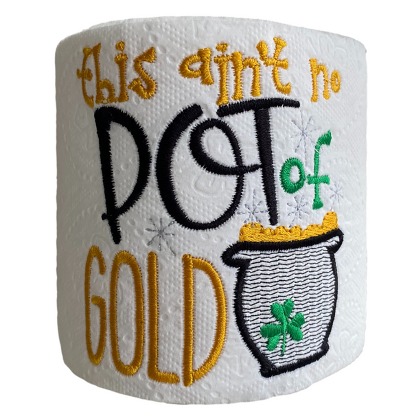 Pot of Gold #1 | Funny Gag Gifts | Embroidered Toilet Paper