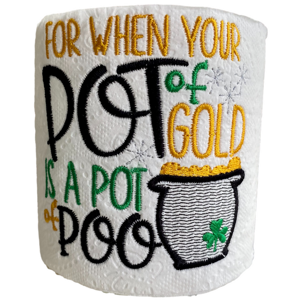 Pot of Gold #2 | Funny Gag Gifts | Embroidered Toilet Paper