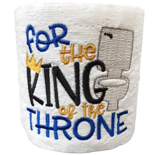 King of the Throne | Funny Gag Gifts | Father's Day | Embroidered Toilet Paper