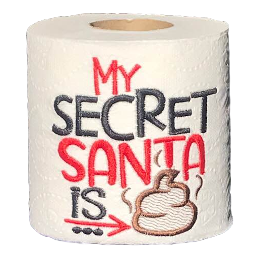 My Secret Santa | Funny Gag Gifts | Christmas | Embroidered Toilet Paper