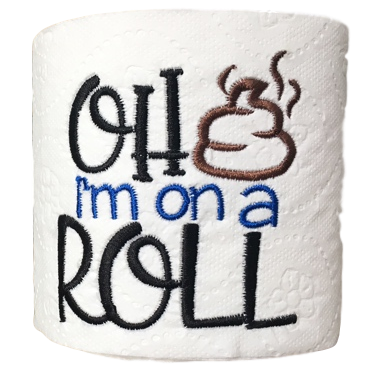 On a Roll | Funny Gag Gifts | Embroidered Toilet Paper