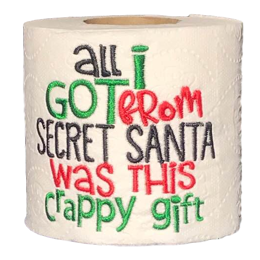 Secret Santa Crappy Gift Funny Gag Gifts Christmas Embroidered Toilet Paper