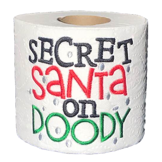 Secret Santa - Doody | Funny Gag Gifts | Christmas | Embroidered Toilet Paper