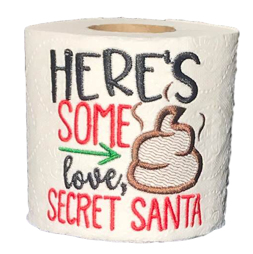 Secret Santa - Love | Funny Gag Gifts | Christmas | Embroidered Toilet Paper