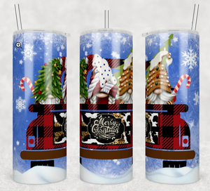 Vintage Christmas Plaid Truck | Tumbler