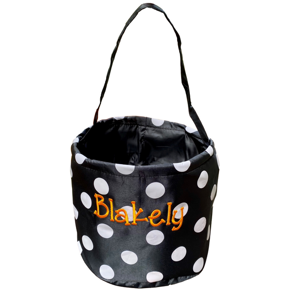 Personalized Basket (Black Polka Dot)