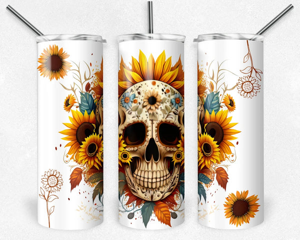 Calavera Sunflower Skull | Tumbler