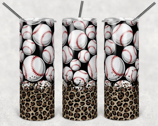 Baseball Leopard Gold Confetti | Tumbler