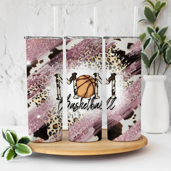 Basketball Mom Leopard Cow | Tumbler