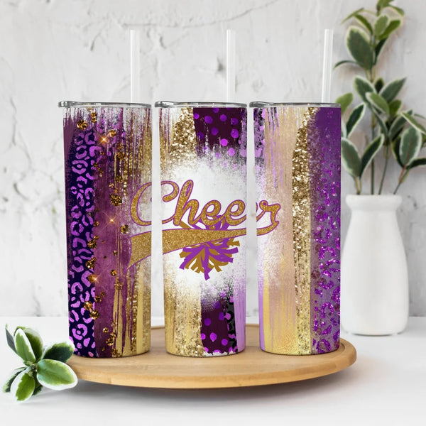 Cheer Purple Glitter | Tumbler