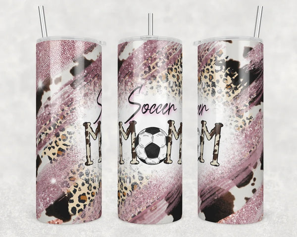Soccer Mom Pink Cow Leopard #1 | Tumbler