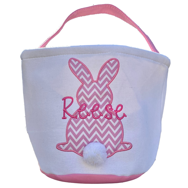 Personalized Bunny Basket (Pink)