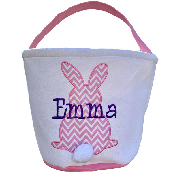 Personalized Bunny Basket (Pink)